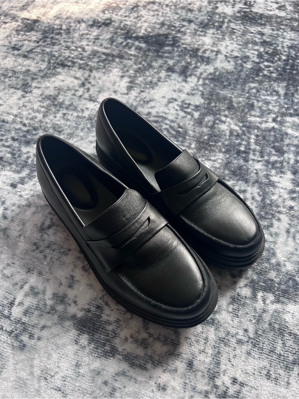Quince Black Platform Penny Loafers Women Size 9 - Picture 10 of 14